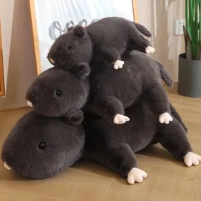 35/50/70cm Simulation Big Black Mouse Plush Toys Funny Lying Rat Pillow Stuffed Animal Dolls Interesting Room Decor Gift