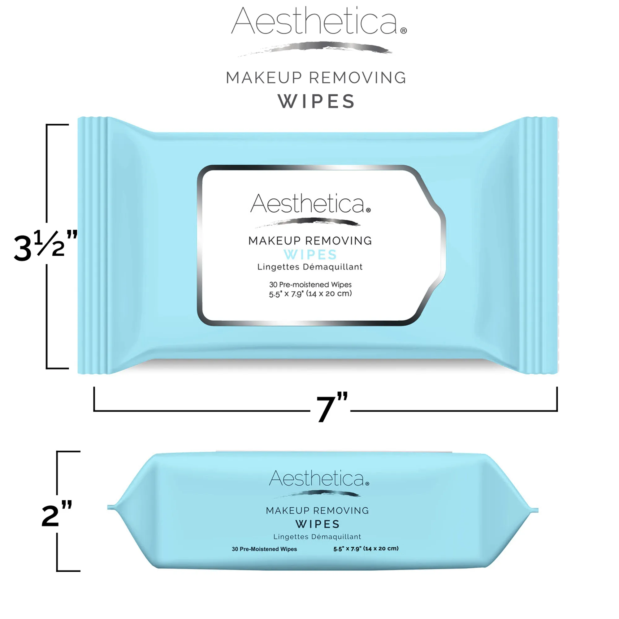 Aesthetica Makeup Removing Wipes - 6 Pack