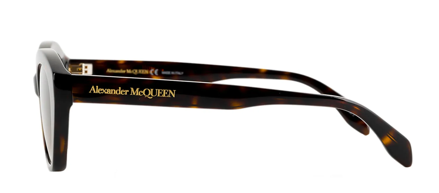 Alexander McQueen AM 0355S 002 Cat-Eye Plastic Havana Sunglasses with Brown Gradient Lens