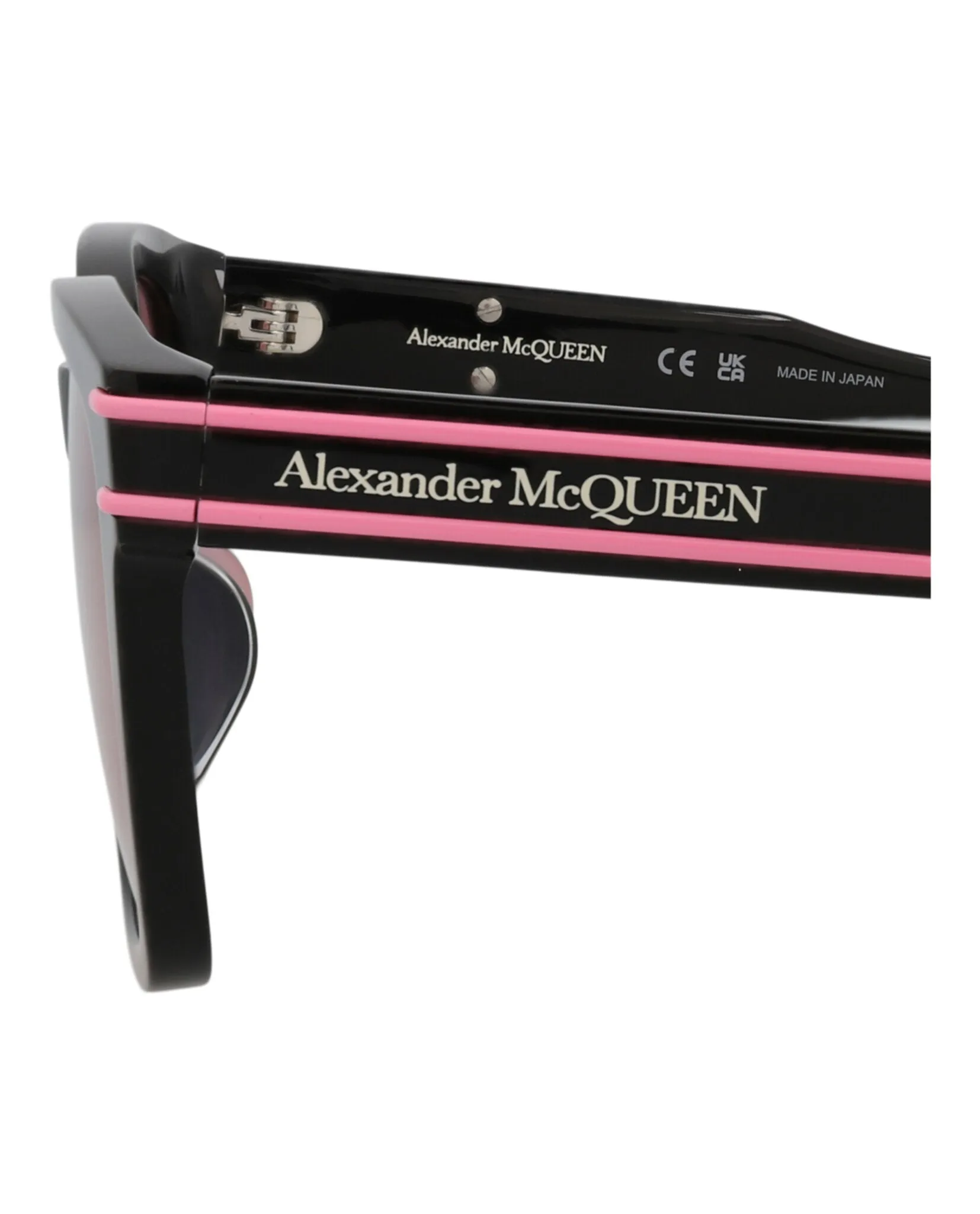 Alexander McQueen Unisex Cat Eye Black Black Pink Fashion Designer Eyewear
