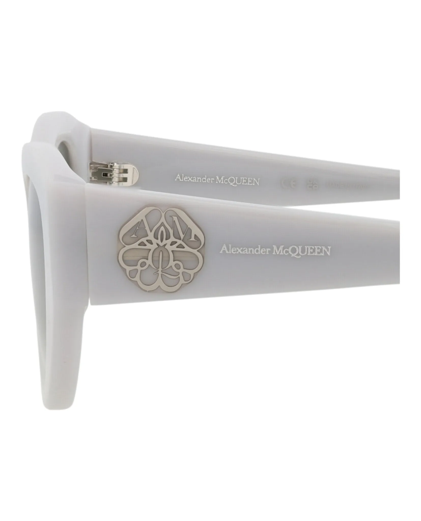 Alexander McQueen Womens Cat Eye Grey Grey Green Fashion Designer Eyewear