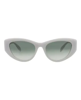 Alexander McQueen Womens Cat Eye Grey Grey Green Fashion Designer Eyewear