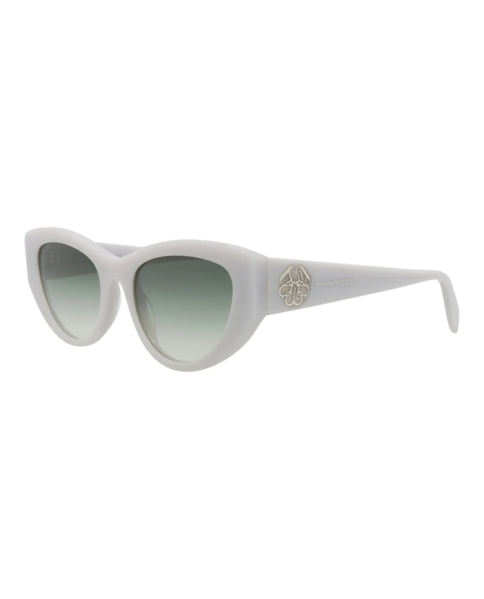 Alexander McQueen Womens Cat Eye Grey Grey Green Fashion Designer Eyewear