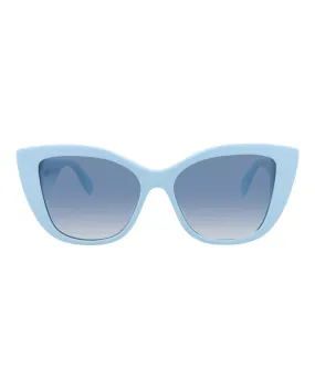 Alexander McQueen Womens Cat Eye Light Blue Light Blue Light Blue Fashion Designer Eyewear
