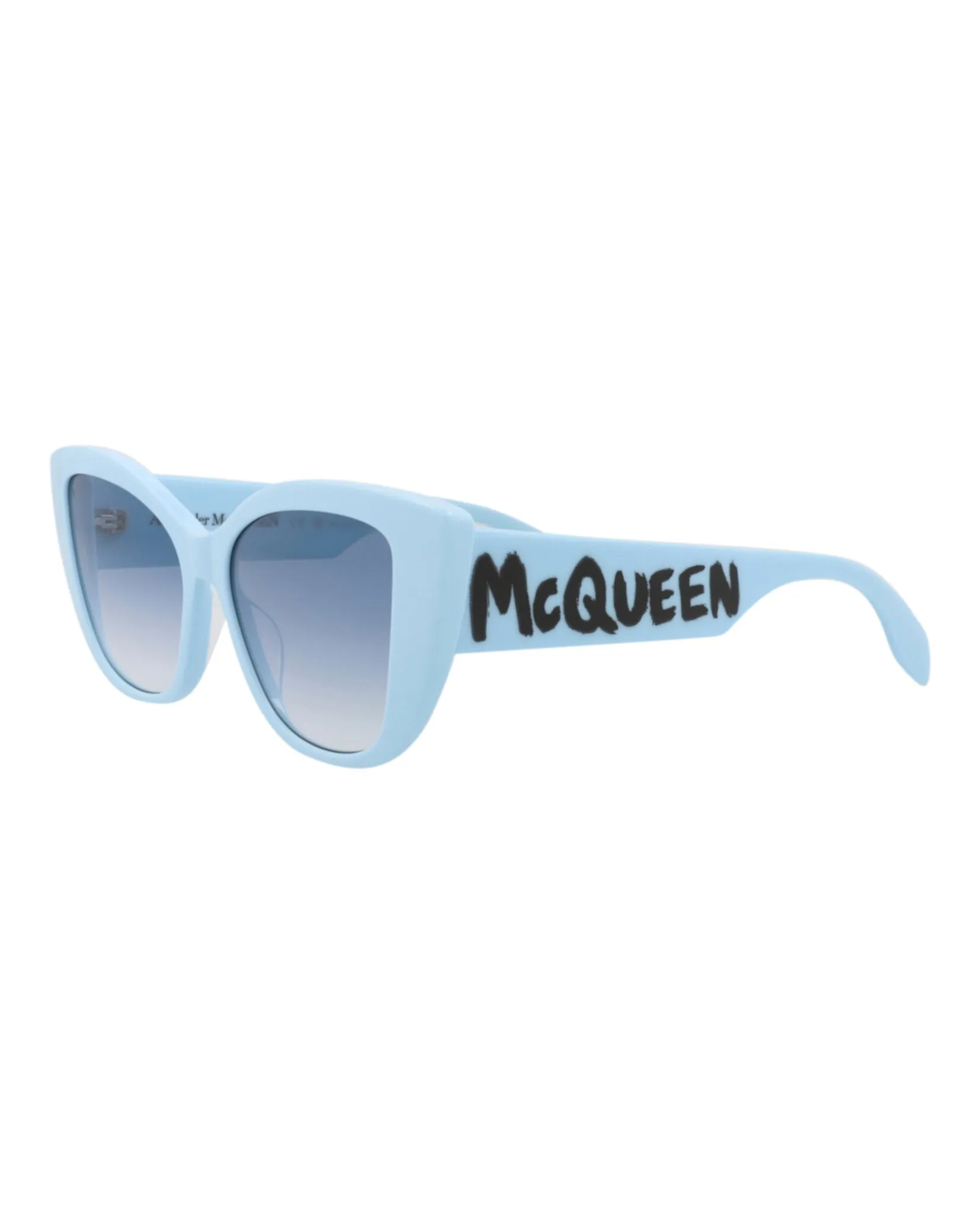 Alexander McQueen Womens Cat Eye Light Blue Light Blue Light Blue Fashion Designer Eyewear