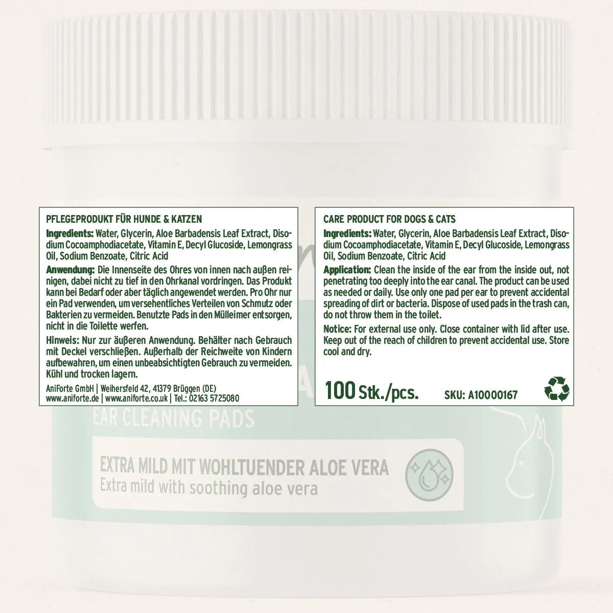 AniForte Ear Cleaning Pads - 100 Pieces