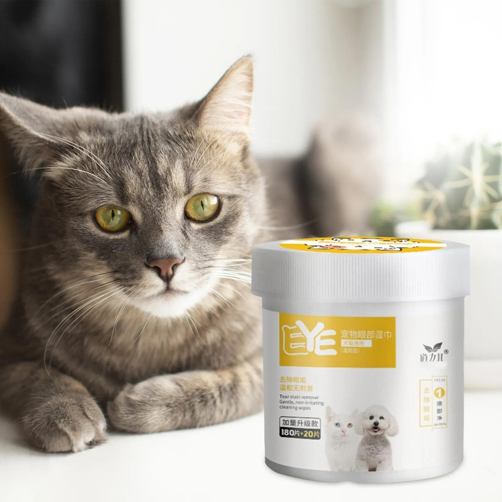 ANIMAL  Wet Wipes Eye Tear Ear Stain Remover  Portable Wet Towels Dog Cat Cleaning Wipes Grooming Wipes Towel