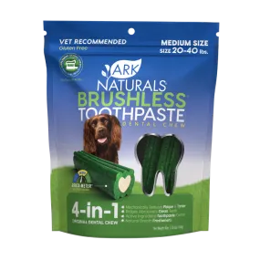Ark Naturals BREATH-LESS Brushless-Toothpaste Dental Chew for Medium Dogs