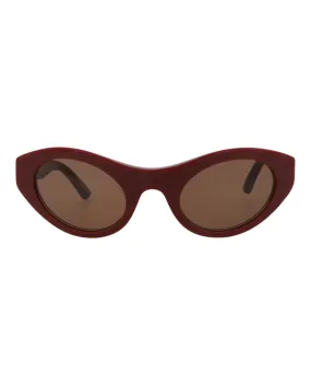 Balenciaga Unisex Cat Eye Burgundy Burgundy Brown Fashion Designer Eyewear