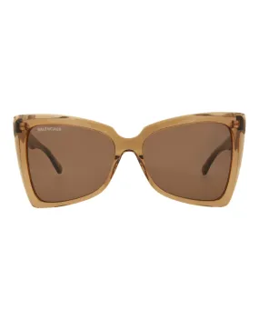 Balenciaga Womens Cat Eye Brown Brown Brown Fashion Designer Eyewear