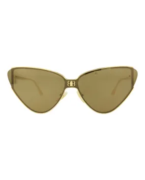 Balenciaga Womens Cat Eye Gold Gold Bronze Fashion Designer Eyewear