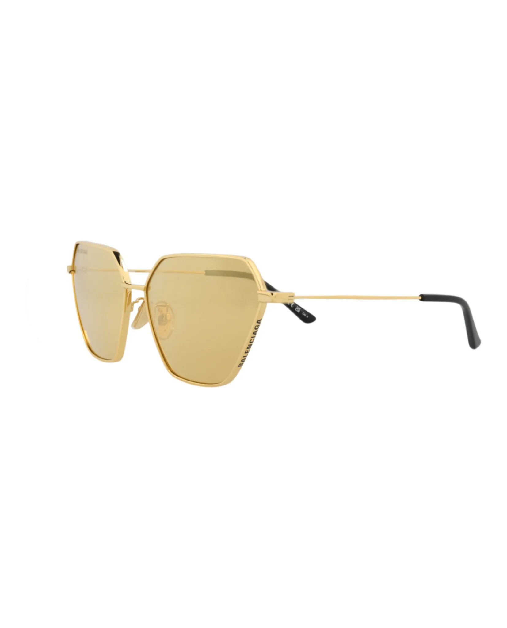 Balenciaga Womens Cat Eye Gold Gold Yellow Fashion Designer Eyewear