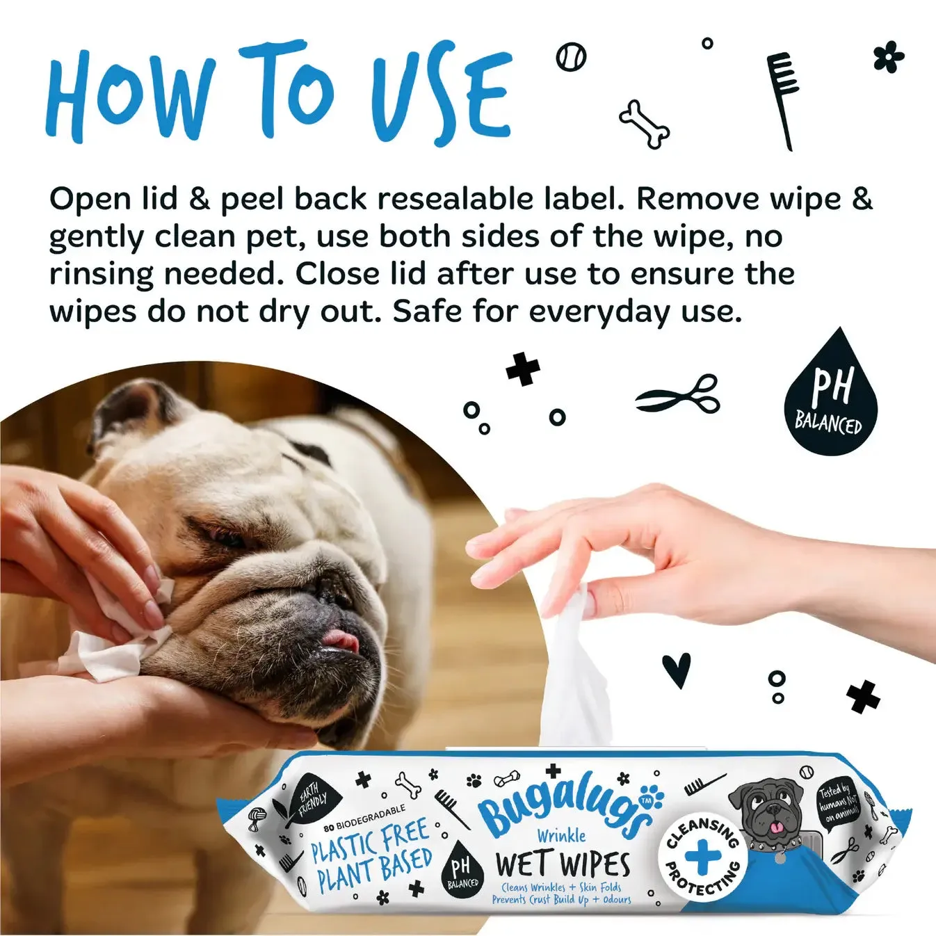 Bugalugs Wrinkle Wet Wipes