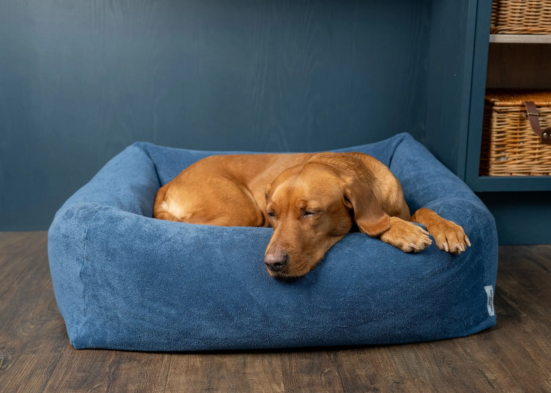 Burnham Bolster Towelling Bed Cover - Denim