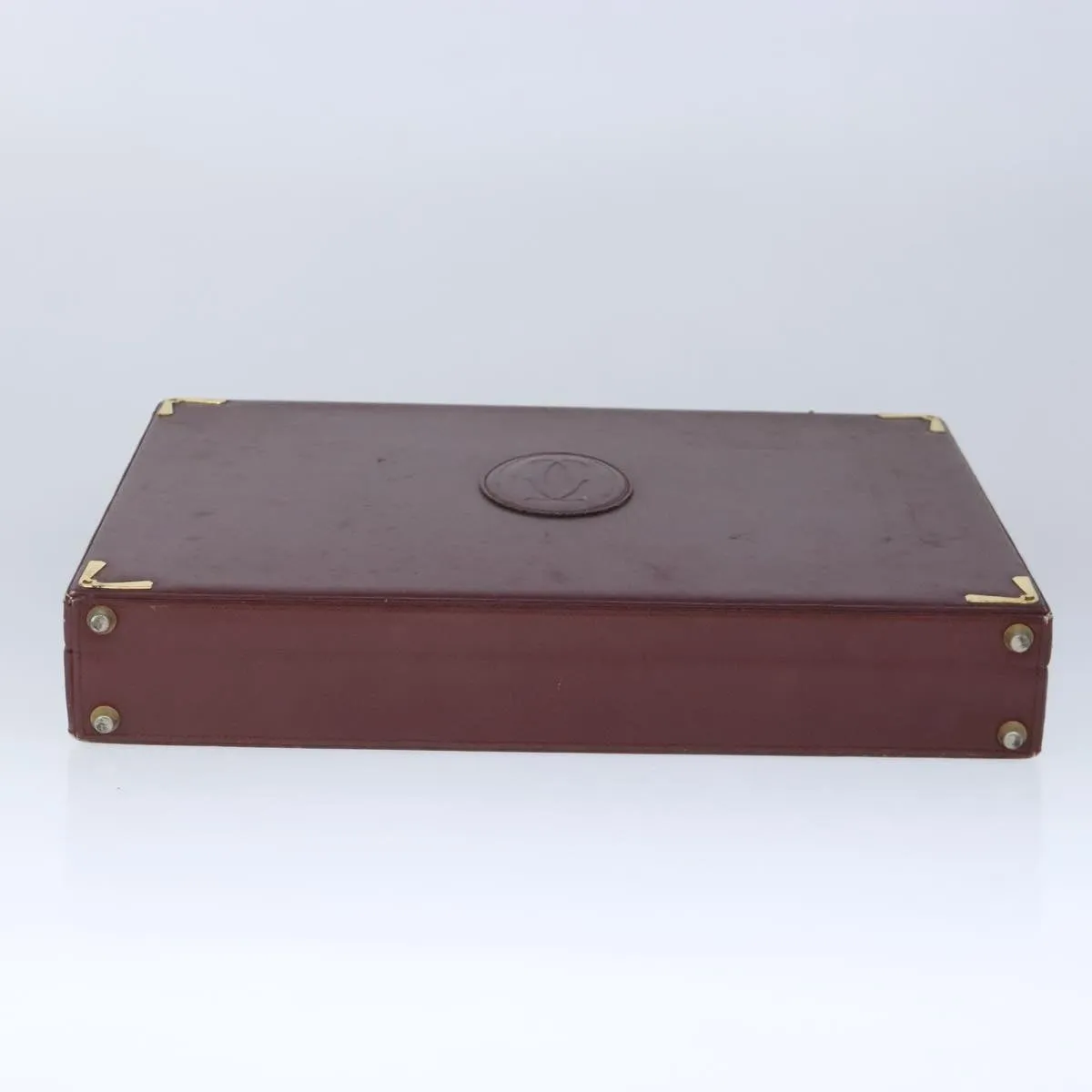 Cartier Must De Cartier Burgundy Leather Travel Bag (Pre-Owned)