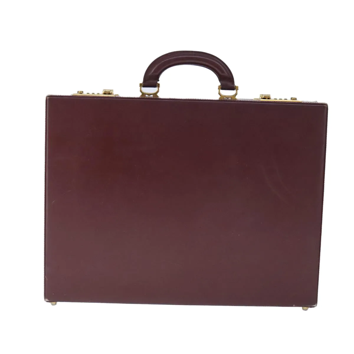 Cartier Must De Cartier Burgundy Leather Travel Bag (Pre-Owned)