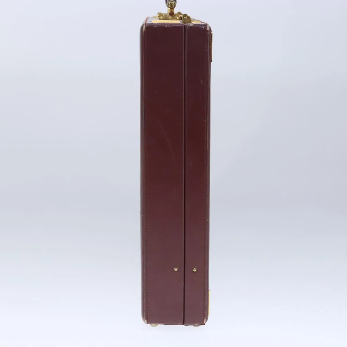Cartier Must De Cartier Burgundy Leather Travel Bag (Pre-Owned)