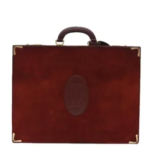 Cartier Must Line Burgundy Leather Travel Bag (Pre-Owned)