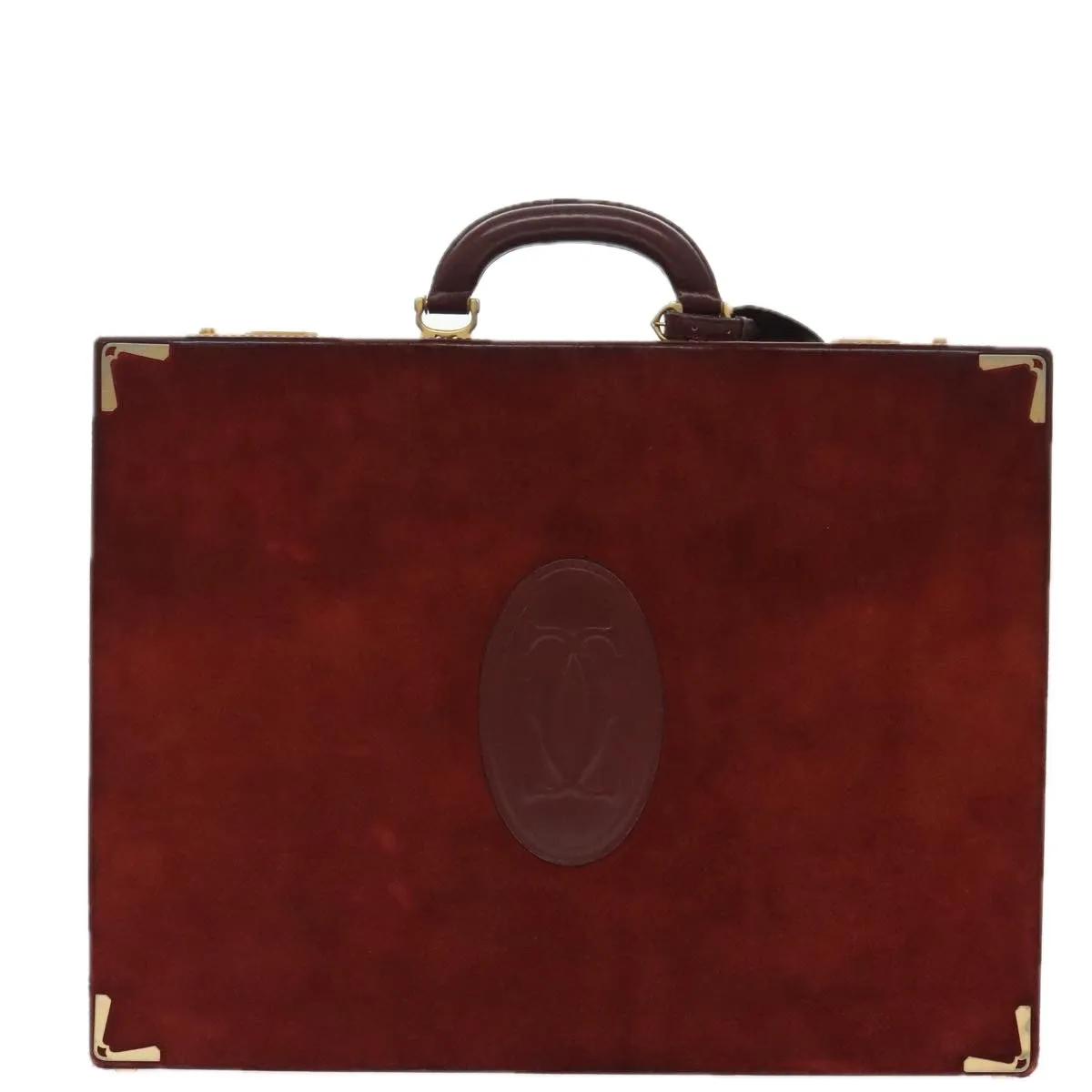 Cartier Must Line Burgundy Leather Travel Bag (Pre-Owned)