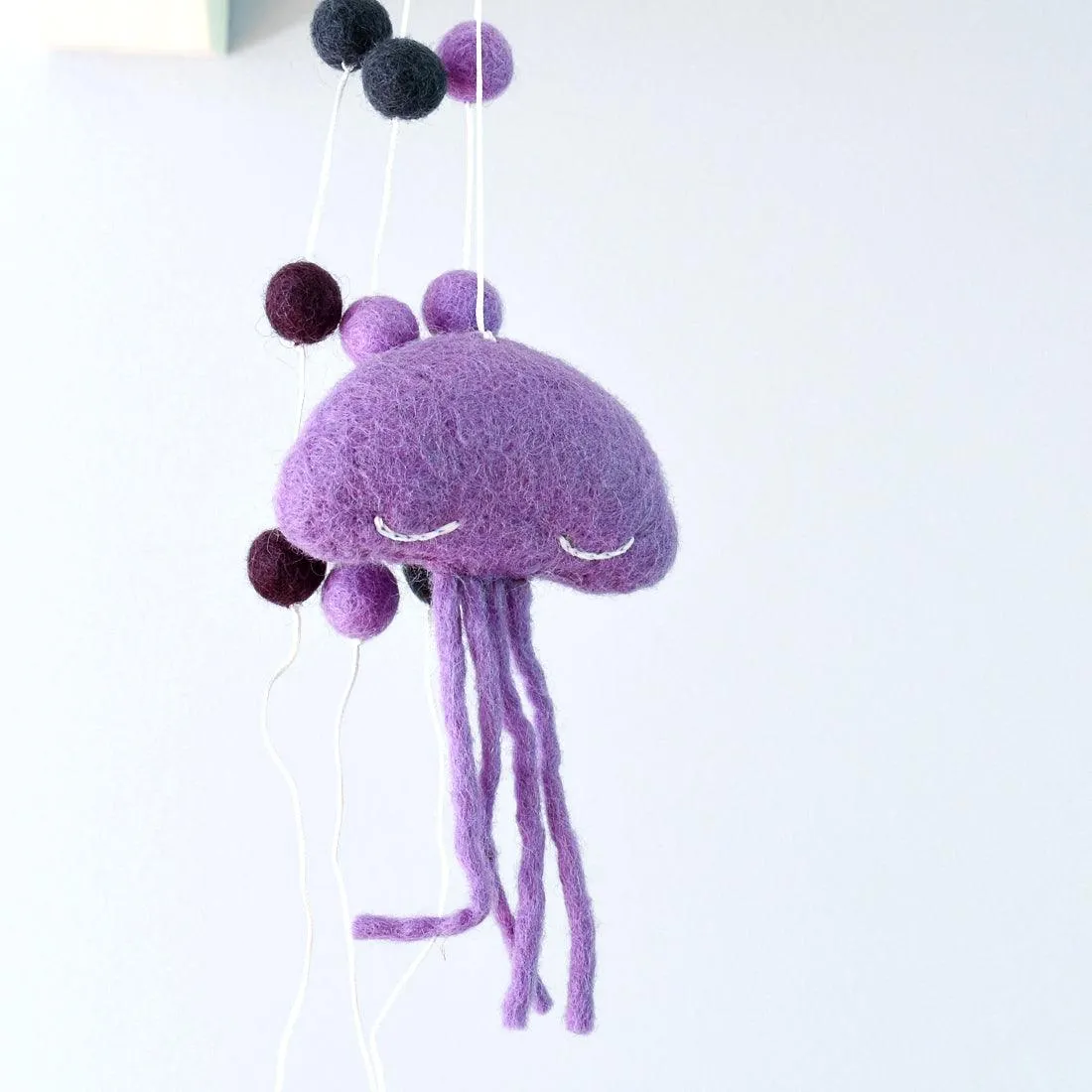 Cat Teaser Wand - Purple Octopus and Felt Balls