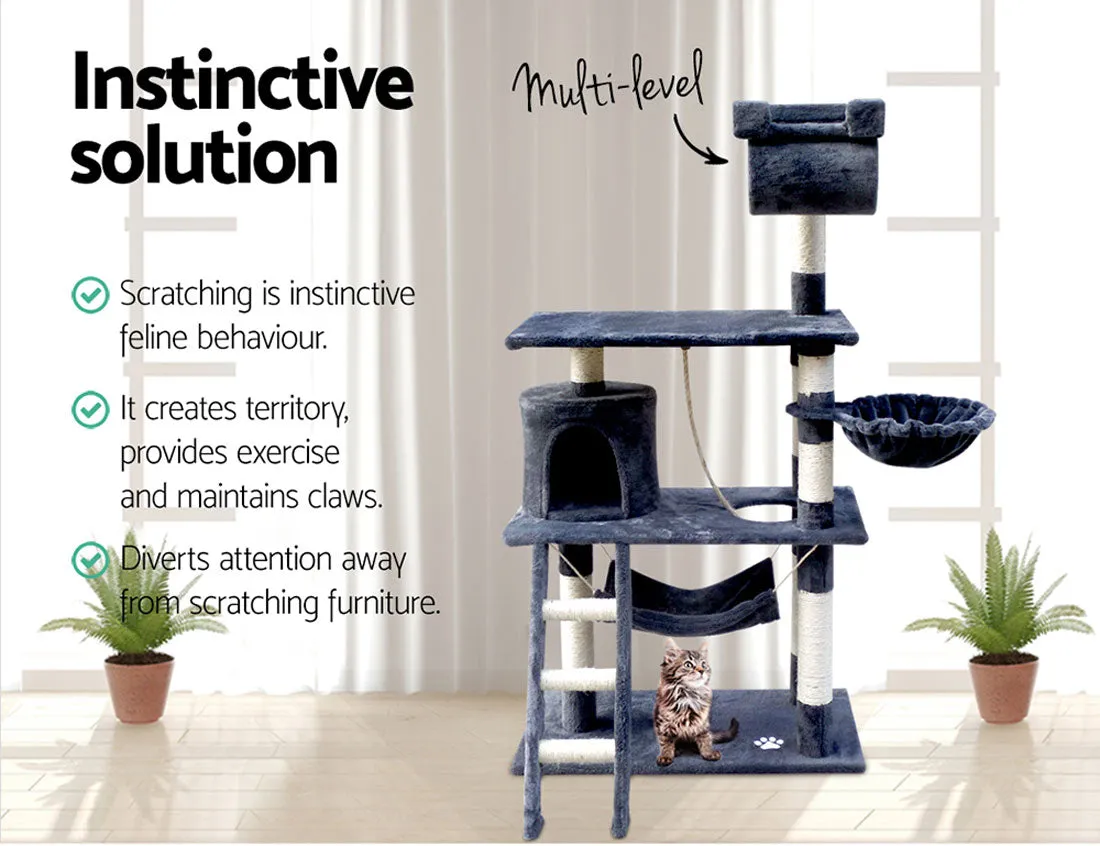 Cat Tree Scratching Post Scratcher Tower Toys Condo House Wood Furniture Bed Stand - grey