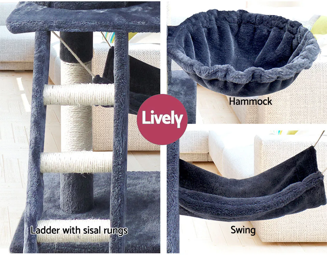 Cat Tree Scratching Post Scratcher Tower Toys Condo House Wood Furniture Bed Stand - grey