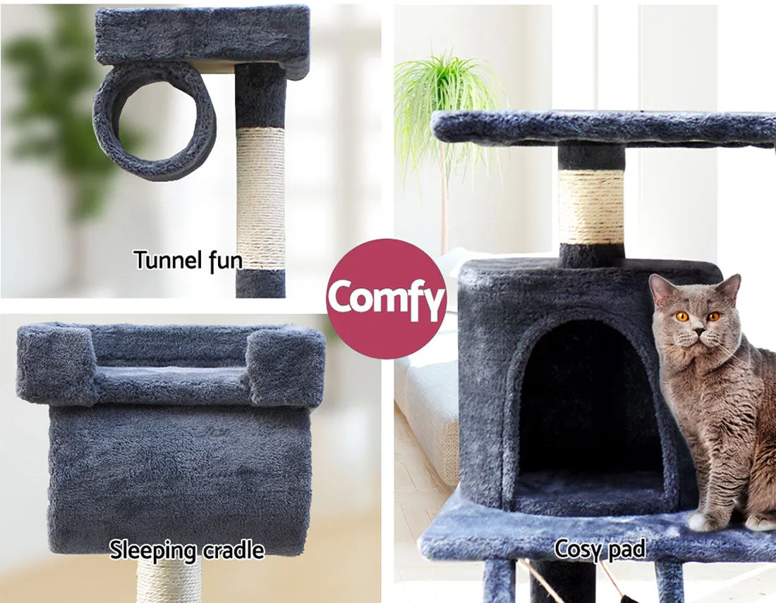 Cat Tree Scratching Post Scratcher Tower Toys Condo House Wood Furniture Bed Stand - grey