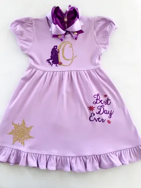 Classic Rapunzel Princess Glitter Dress