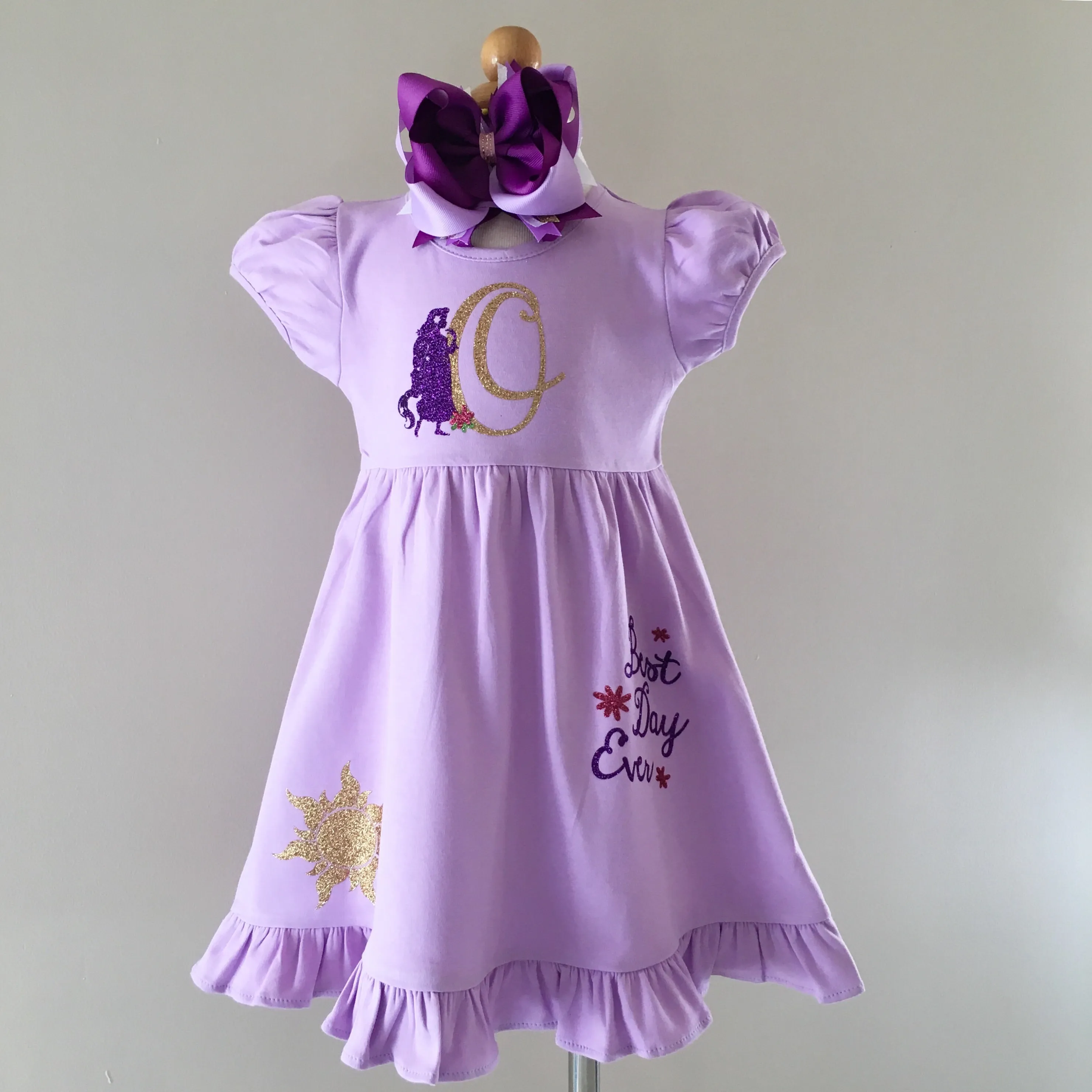 Classic Rapunzel Princess Glitter Dress