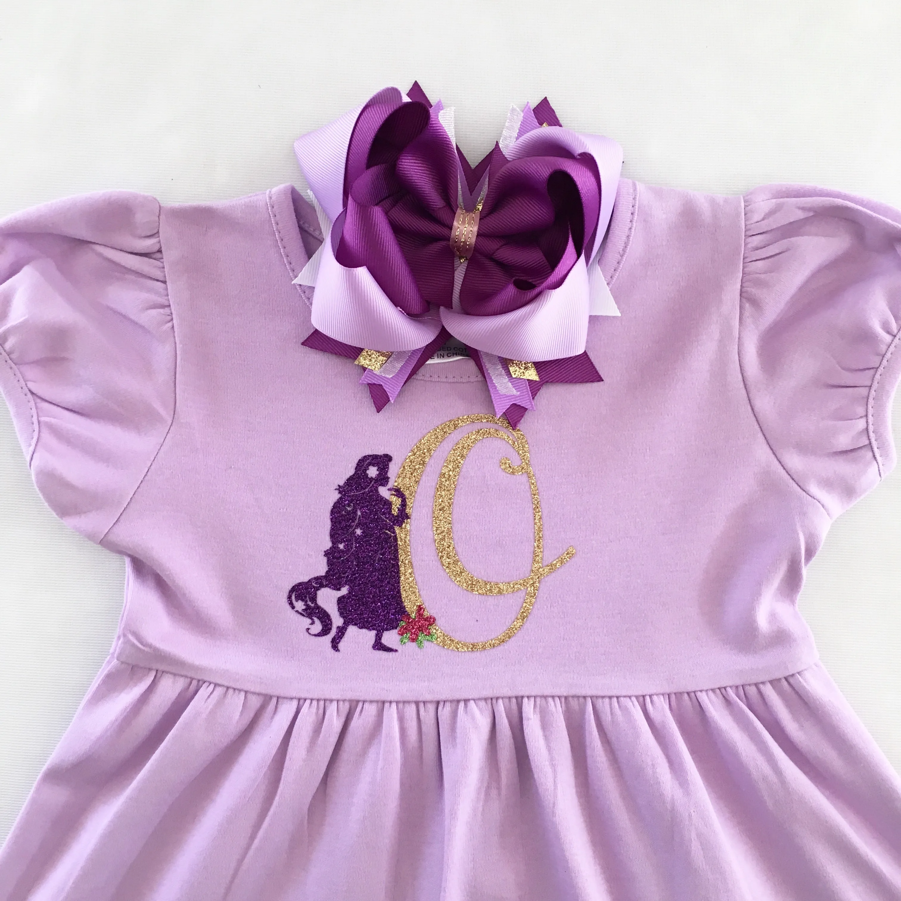 Classic Rapunzel Princess Glitter Dress