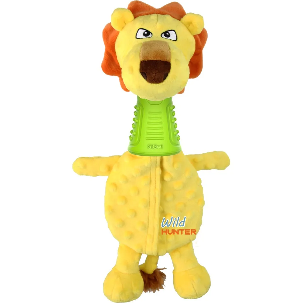 GiGwi Wild Hunter Interactive Plush Dog Toy (Lion)