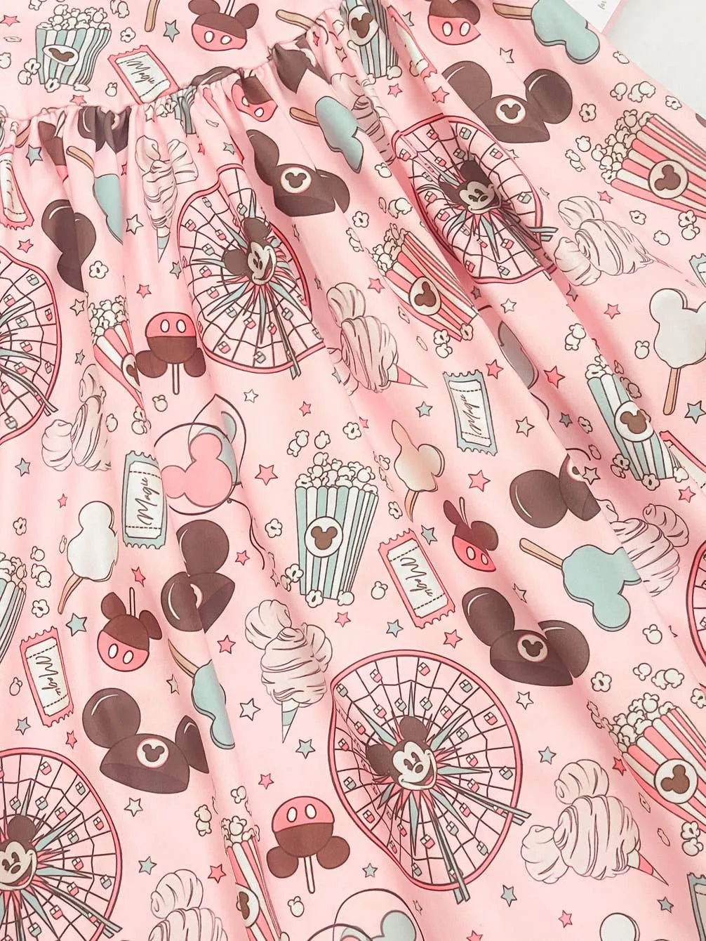 Girls Fun Character Dresses - Pink Ferris Wheel Theme Park