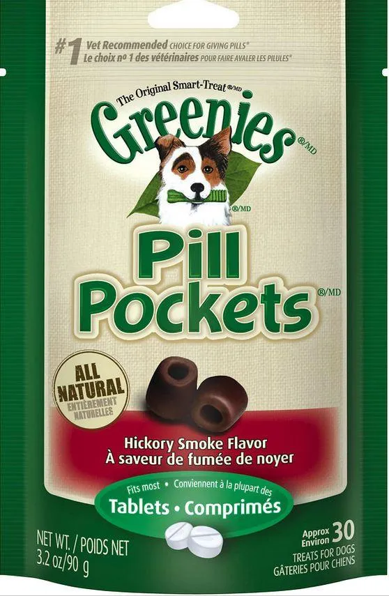 Greenies Pill Pockets Canine Hickory Smoke Flavor Dog Treats (For capsules: 7.9-oz, 30-pack)