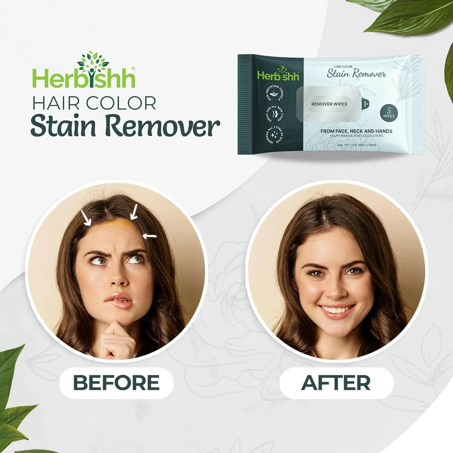 Herbishh Hair Color Stain Remover Wipes