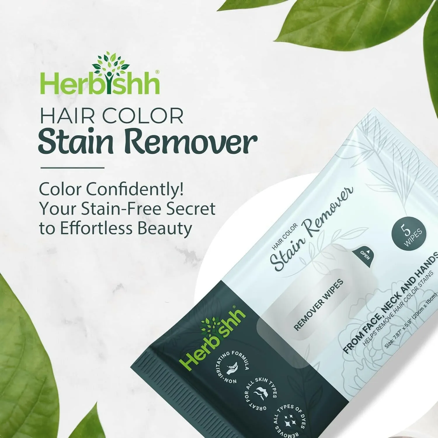 Herbishh Hair Color Stain Remover Wipes