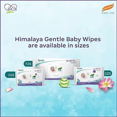 Himalaya Gentle Baby Wipes, 72 Wipes