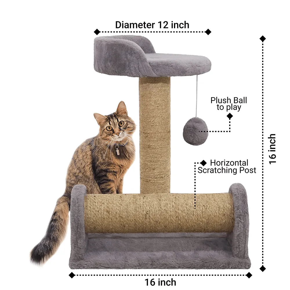 Hiputee Dual Scratching Post Tree with Natural Sisal Rope for Kittens & Cats