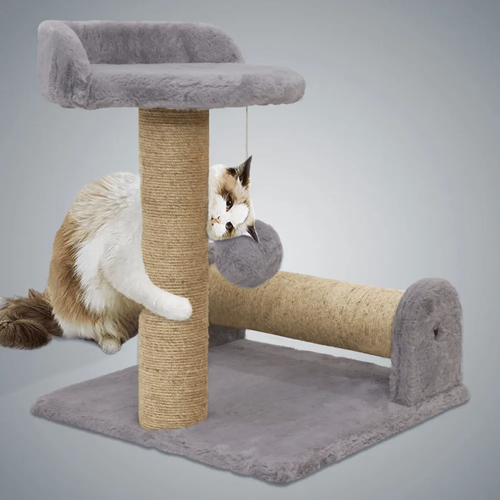 Hiputee Dual Scratching Post Tree with Natural Sisal Rope for Kittens & Cats