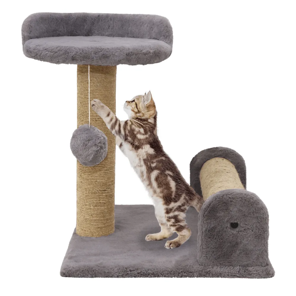 Hiputee Dual Scratching Post Tree with Natural Sisal Rope for Kittens & Cats