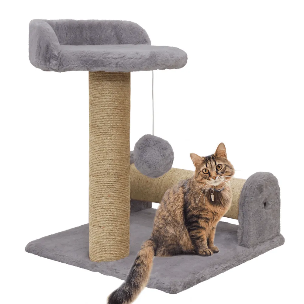 Hiputee Dual Scratching Post Tree with Natural Sisal Rope for Kittens & Cats