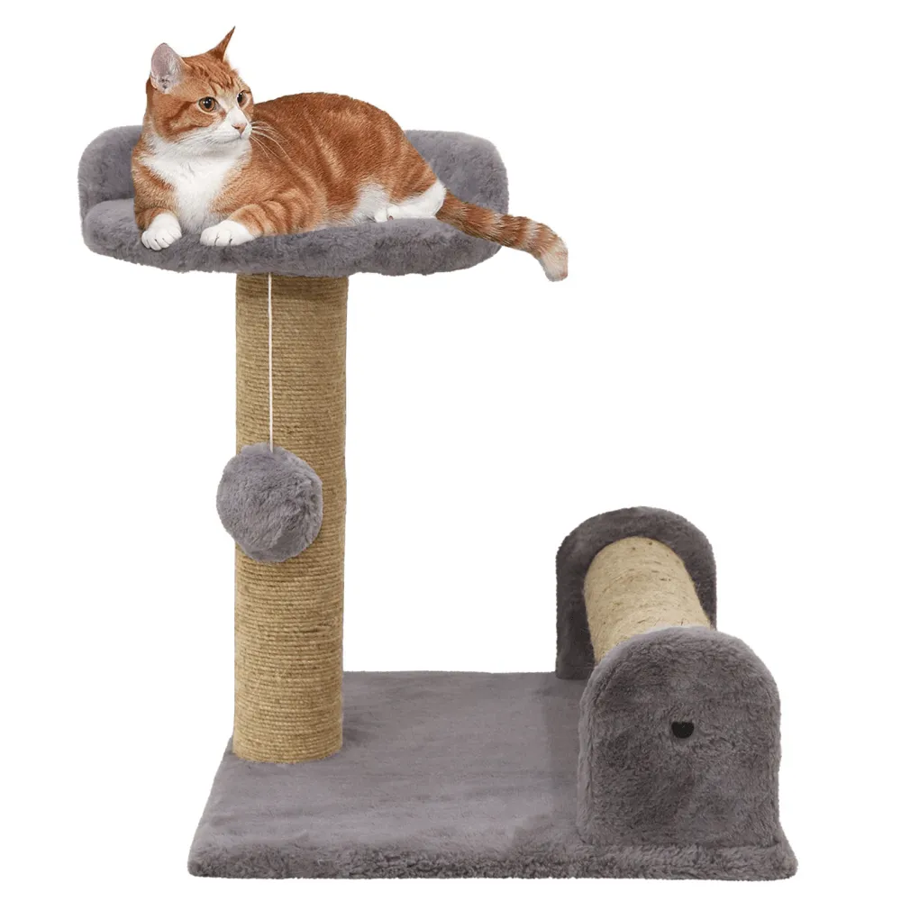 Hiputee Dual Scratching Post Tree with Natural Sisal Rope for Kittens & Cats