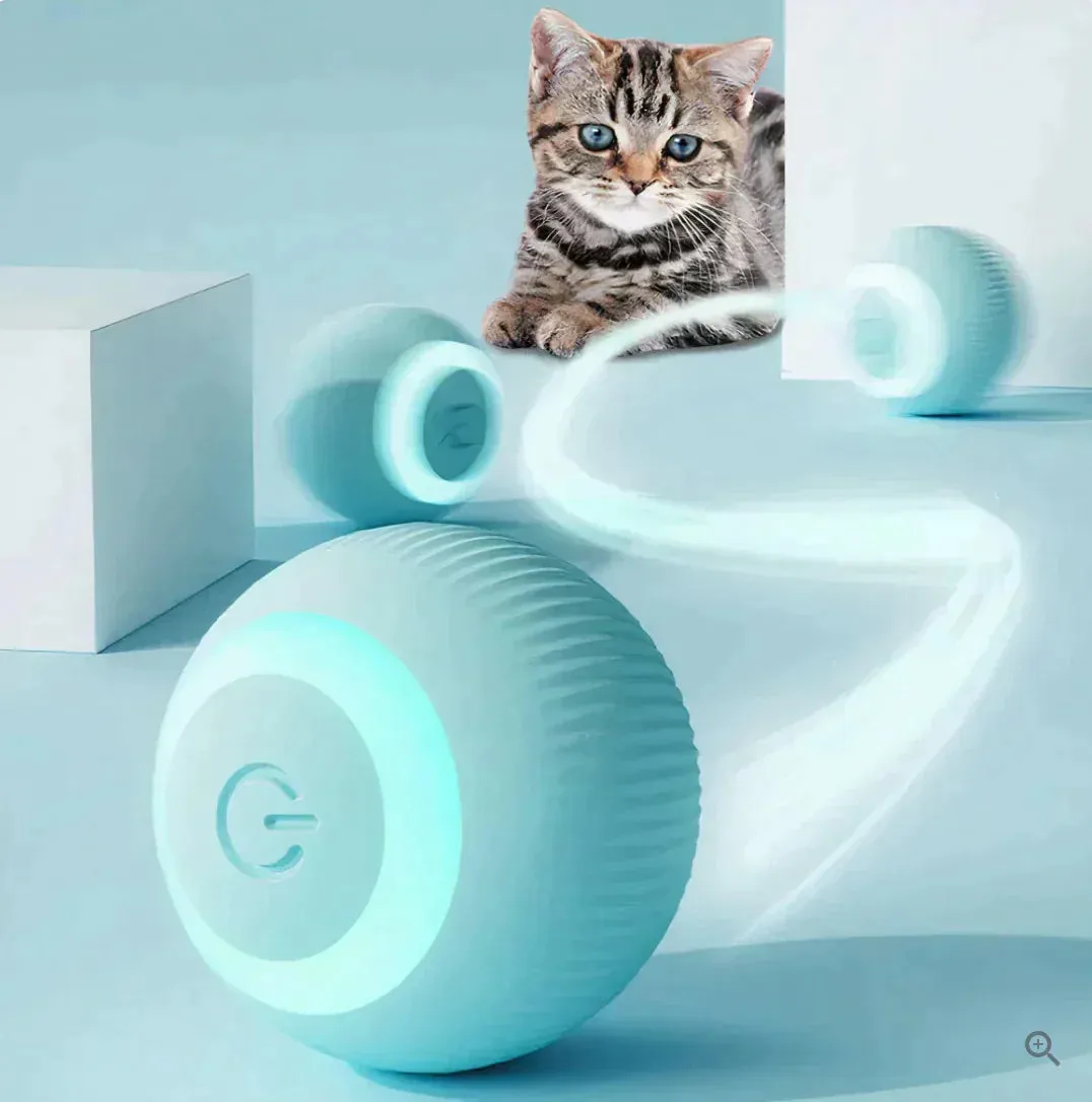 Interactive Cat Ball Toy Pet Silicone Premium Rechargeable with Light