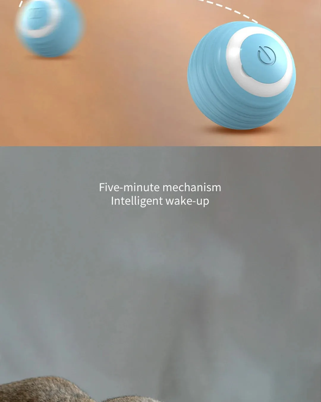 Interactive Cat Ball Toy Pet Silicone Premium Rechargeable with Light