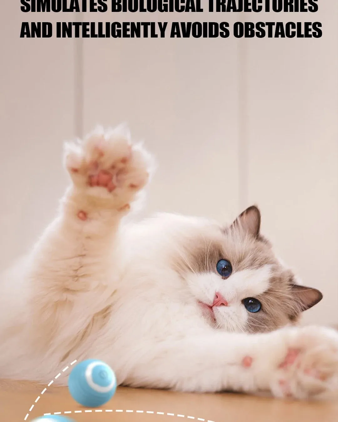 Interactive Cat Ball Toy Pet Silicone Premium Rechargeable with Light