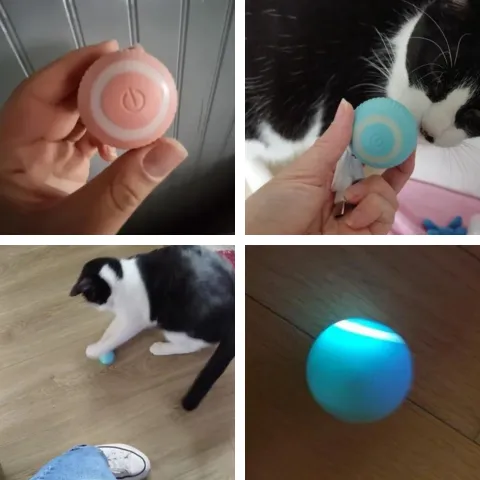 Interactive Cat Ball Toy Pet Silicone Premium Rechargeable with Light