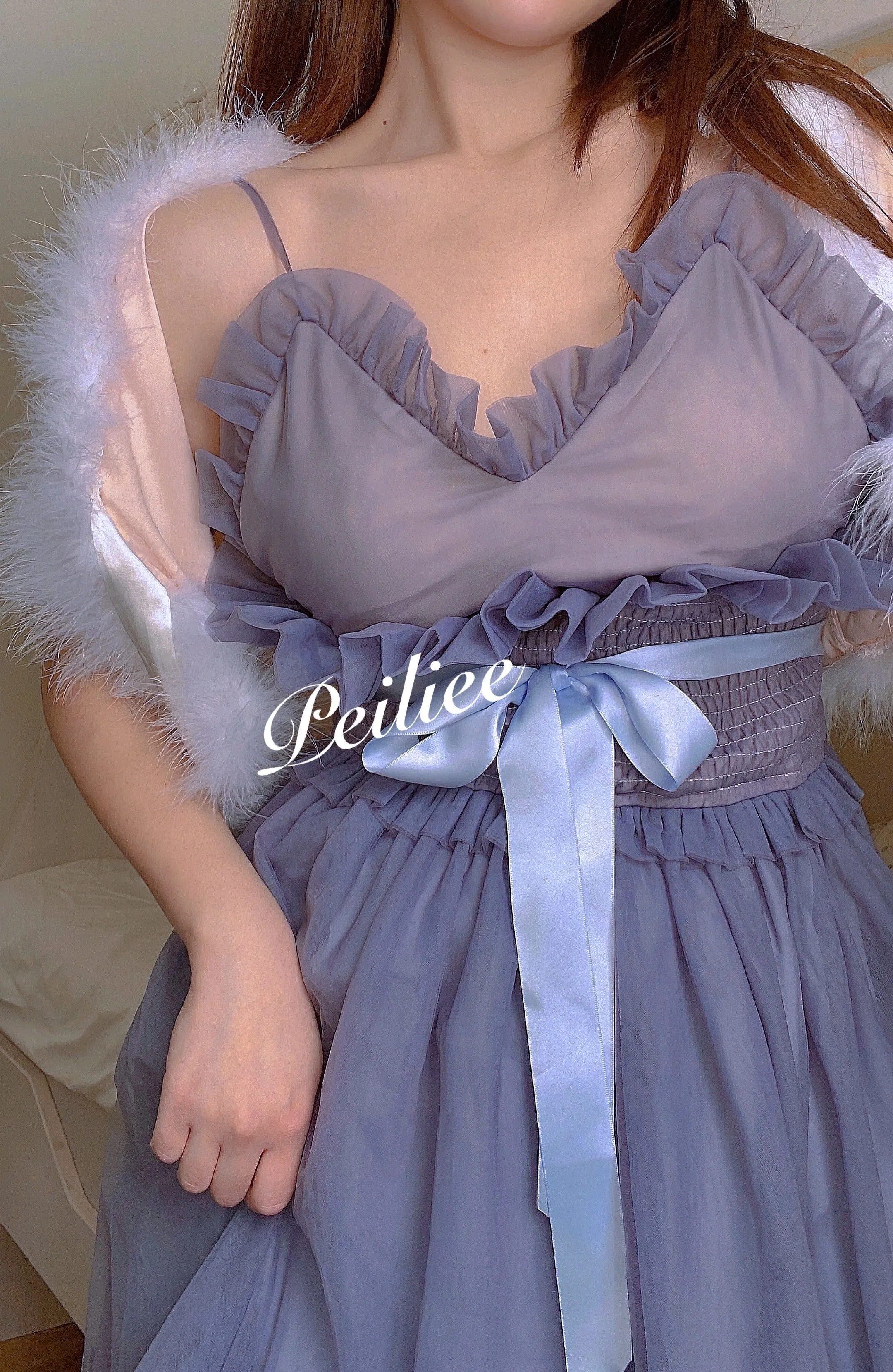 Iris Pallida Lam Lavender Dress