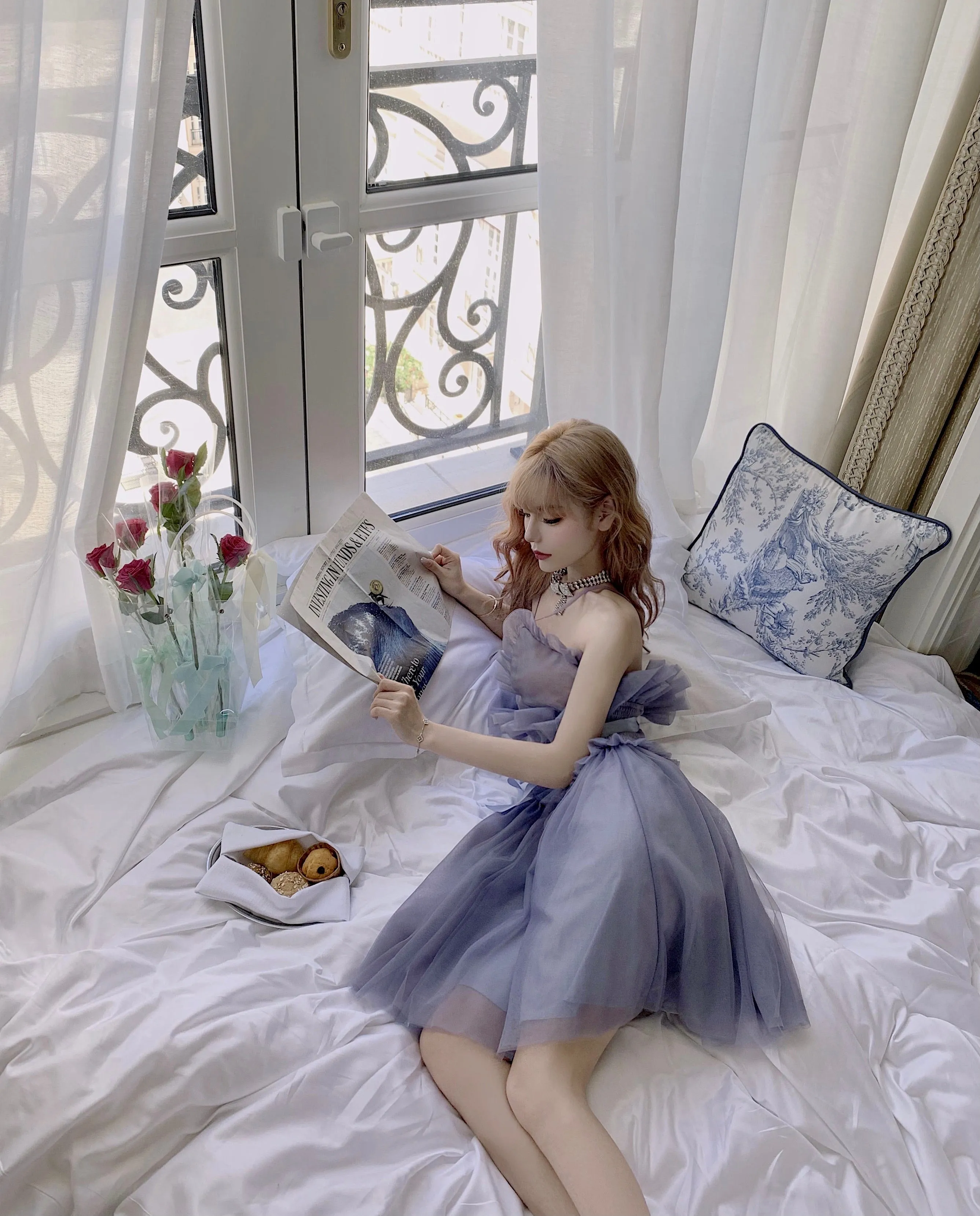 Iris Pallida Lam Lavender Dress