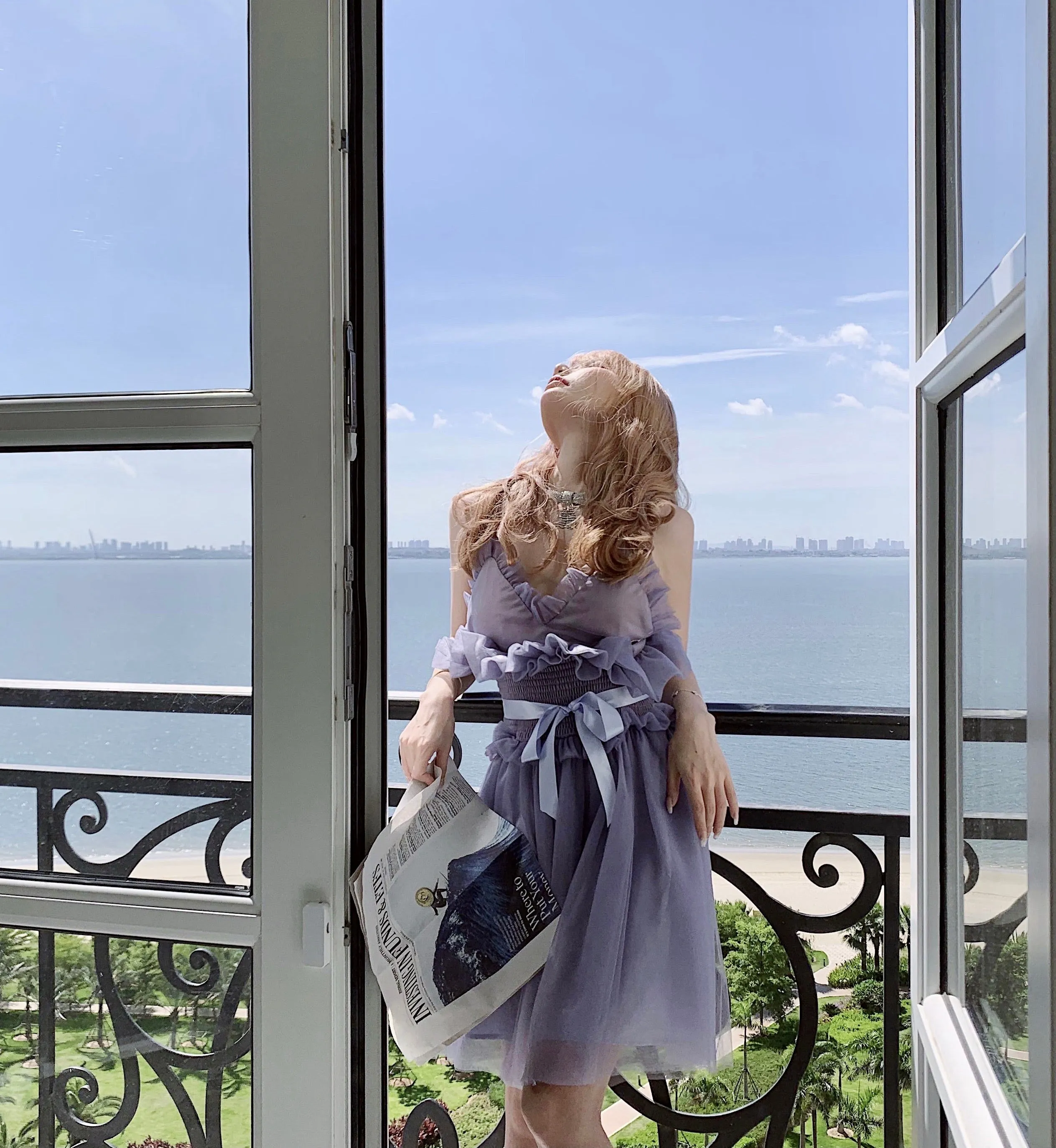 Iris Pallida Lam Lavender Dress