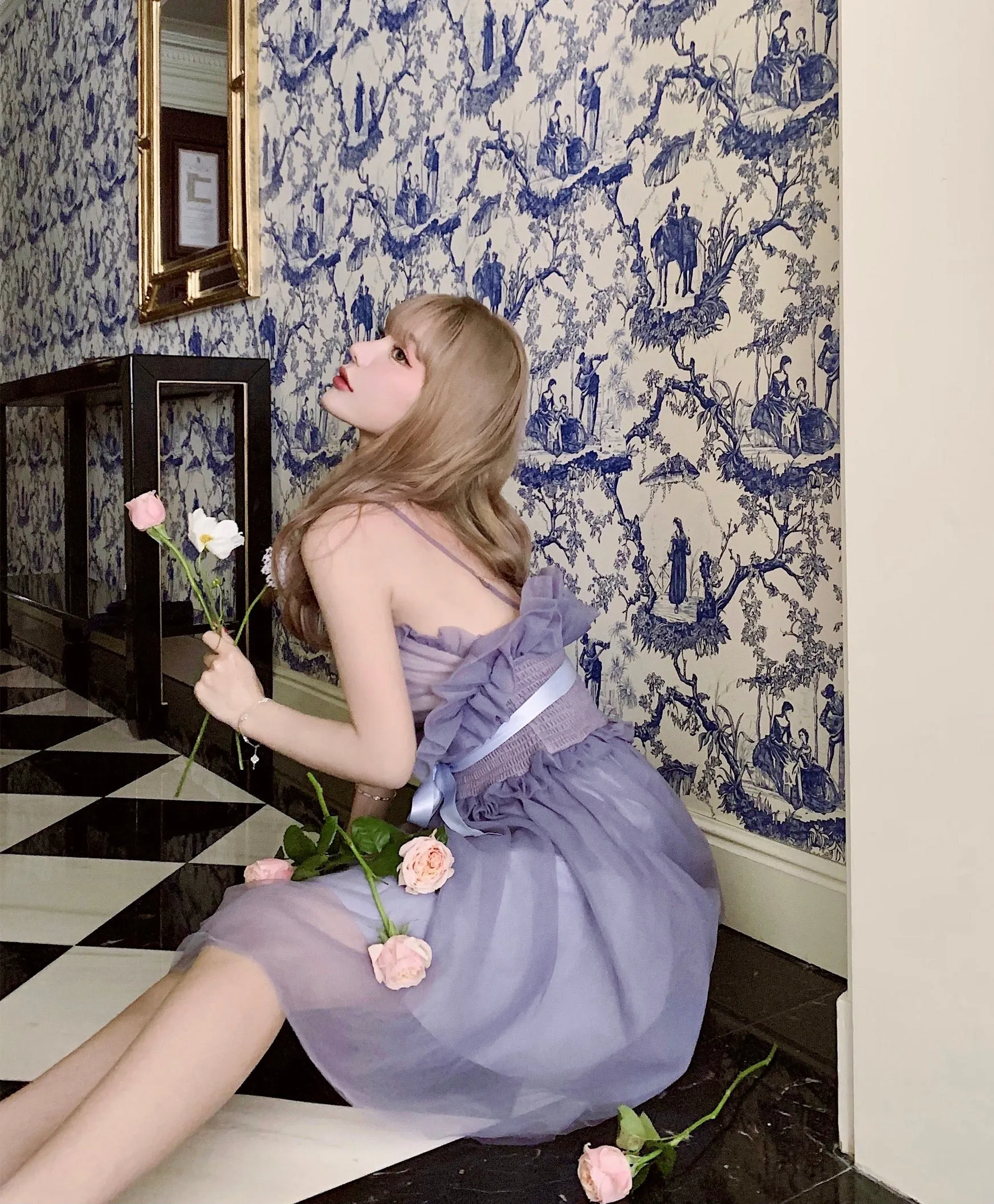 Iris Pallida Lam Lavender Dress