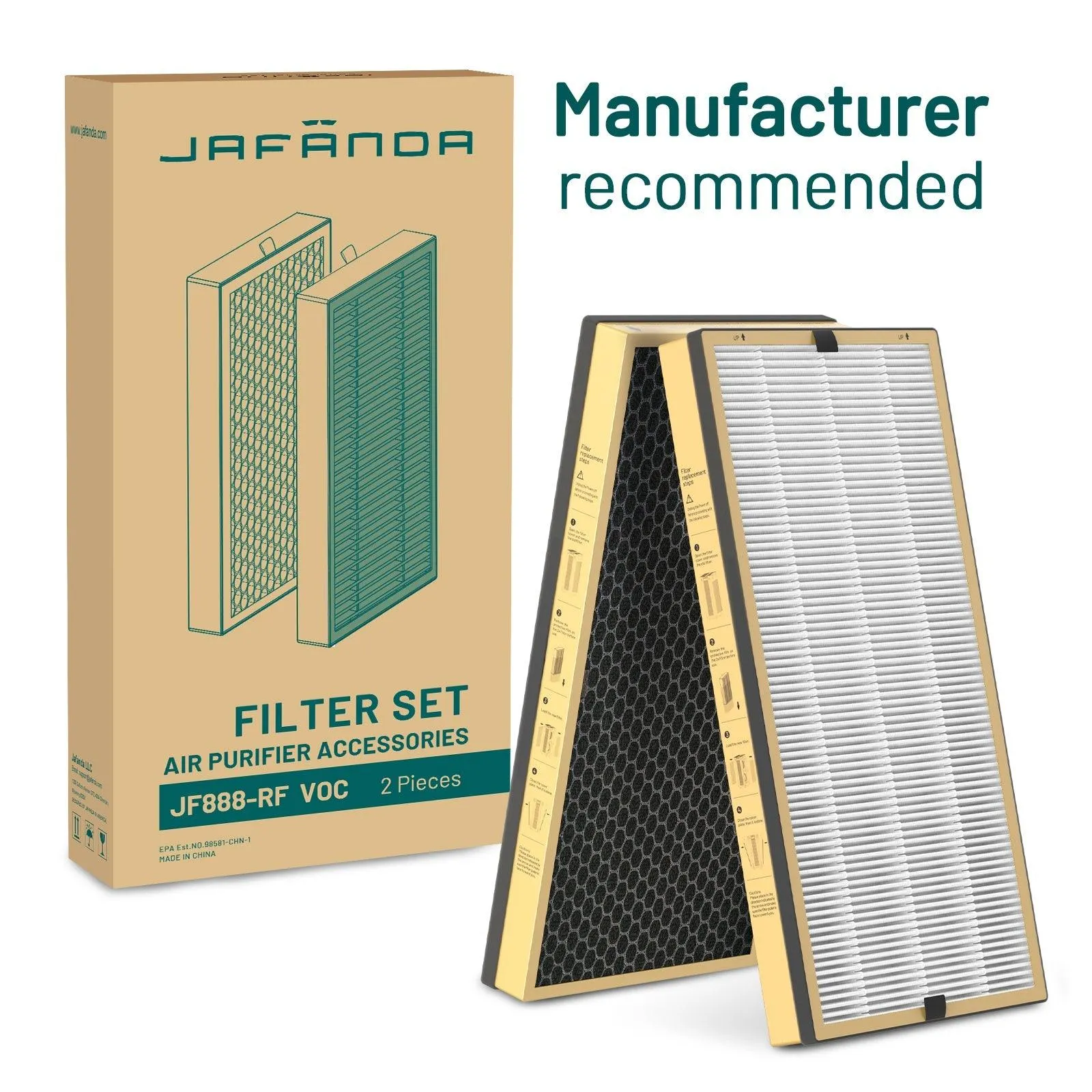 Jafända® JF888 VOC Replacement Filter, 2 Pack